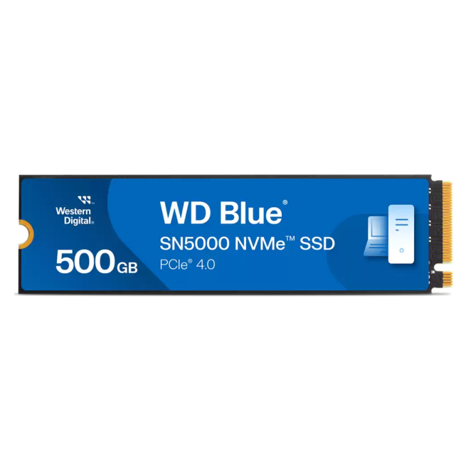 Western Digital WD Blue NVMe con 500 GB y PCIe 4.0 Western Digital WD Blue SN5000 NVMe 500 GB M.2 con PCI Express 4.0 y 3D TLC NAND, SKU WDS500G4B0E-00CNZ0