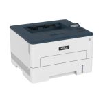 Vista frontal de la impresora Xerox B230 A4, cuenta con impresión a doble cara, 34 páginas por minuto, compatible con PCL5e/6, y capacidad de 2 bandejas para un total de 251 hojas. SKU: B230V_DNI.