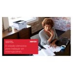 Vista frontal de la impresora Xerox B230 A4, cuenta con impresión a doble cara, 34 páginas por minuto, compatible con PCL5e/6, y capacidad de 2 bandejas para un total de 251 hojas. SKU: B230V_DNI.