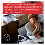 Vista frontal de la impresora Xerox B230 A4, cuenta con impresión a doble cara, 34 páginas por minuto, compatible con PCL5e/6, y capacidad de 2 bandejas para un total de 251 hojas. SKU: B230V_DNI.