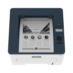 Vista frontal de la impresora Xerox B230 A4, cuenta con impresión a doble cara, 34 páginas por minuto, compatible con PCL5e/6, y capacidad de 2 bandejas para un total de 251 hojas. SKU: B230V_DNI.