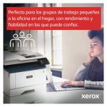 Impresora multifunción inalámbrica Xerox B315, capaz de imprimir 40 páginas por minuto, con capacidad de doble cara, funciones de copia, impresión, escaneo y fax, soporta PS3 y PCL5e/6, incluye 2 bandejas con capacidad para 350 hojas. SKU: B315V_DNI.