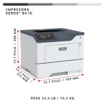 Impresora Xerox B410 A4 con capacidad de 47 páginas por minuto, doble cara, PS3, PCL5e/6, dos bandejas con capacidad total de 650 hojas. SKU: B410V_DN