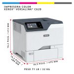 Impresora Xerox VersaLink C620, impresión A4 a 50 ppm, doble cara, PS3 PCL5e/6, 2 bandejas para 650 hojas, SKU C620V_DN.