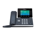 El teléfono IP Yealink SIP-T54W en color negro, con capacidad para 10 líneas, pantalla LCD y conectividad Wifi. SKU: T54W