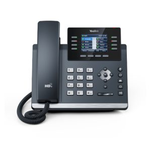 Teléfono IP de la marca Yealink, modelo SIP-T44U, color gris, con capacidad para 8 líneas, pantalla LCD y soporte para conexión Wifi. SKU: SIP-T44U