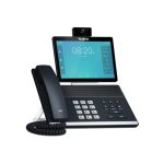 Imagen del teléfono IP Yealink VP59 en color negro y gris, con pantalla LCD y conectividad Wifi. SKU 1303050.