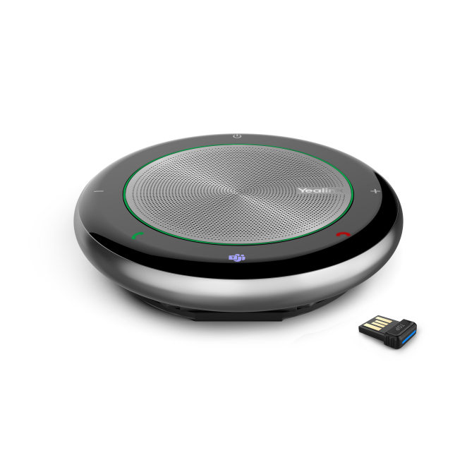 Yealink Altavoz CP700 Teams Edition con BT50 USB/Bluetooth Negro y Gris Imagen del altavoz Yealink CP700 Teams Edition con adaptador BT50, conectividad USB y Bluetooth. SKU: CP700 WITH BT50