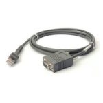 Cable de serie Zebra CBA-R01-S07PBR gris de 2,1336 metros con conector RS232 DB9, SKU CBA-R01-S07PBR