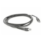 Imagen del cable de serie Zebra de 2,1 metros en color negro. Modelo con USB, SKU CBA-U21-S07ZBR