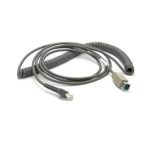 Cable de carga Zebra CBA-U28-C15ZBR para lector de código de barras, ideal para TPV y movilidad profesional, SKU CBA-U28-C15ZBR