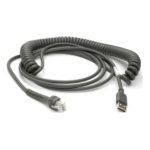 Cable USB 2.0 Zebra, modelo CBA-U29-C15ZBR, de 4,57 metros y con conector tipo USB A en color negro
