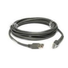 Cable USB para lector de código de barras Zebra modelo CBA-U30-S15ZBR, diseñado para TPV y movilidad profesional, flexible y duradero. SKU: CBA-U30-S15ZBR