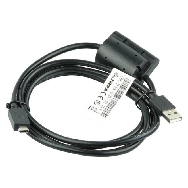 Zebra Cable USB A Negro para Conexión Eficiente Cable USB Zebra CBL-TC2X-USBC-01 tipo A en color negro, ideal para conexión rápida y estable. SKU: CBL-TC2X-USBC-01