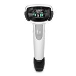 Imagen del Zebra DS2208 en colores Negro y Blanco, un lector de códigos de barras portátil con tecnología LED para leer códigos 1D y 2D. SKU: DS2208-SR6U2100SGW