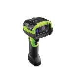 Imagen del Zebra DS3678-XR, un lector de códigos de barras portátil en color verde y negro, capaz de leer códigos 1D/2D, modelo DS3678-XR3U4212SVW.