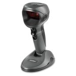 Lector de códigos de barras Zebra DS9808 en color negro, 2D láser, SKU DS9808-SR7C1U16AR, ideal para TPV y movilidad profesional.
