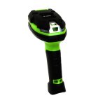 Imagen del lector de códigos de barras portátil Zebra LI3608-ER, color negro y verde, SKU LI3608-ER3U4600ZVW. Lector 1D de alta resistencia para TPV y movilidad profesional.