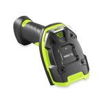 Imagen del Zebra LI3608-SR, un lector de códigos de barras portátil 1D en colores negro y verde. SKU LI3608-SR00003VZWW