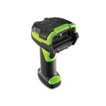 Imagen del Zebra LI3608, un lector de códigos de barras portátil 1D en colores negro y verde, SKU LI3608-SR3U4600VZW