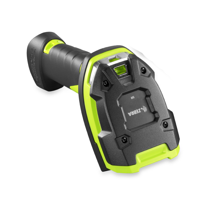 Zebra LI3678-SR Lector de Códigos de Barras 1D Alta Resistencia Lector de códigos de barras portátil Zebra LI3678-SR. Diseño robusto en negro y verde, ideal para códigos 1D. SKU: LI3678-SR0F003VZWW.