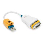 Cable de serie Zebra P1063406-049 con conectores Type-A USB DB9 en colores amarillo, azul y blanco.