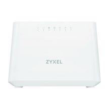 Router Zyxel DX3301-T0 con conectividad Gigabit Ethernet de doble banda (2,4 GHz / 5 GHz) en color blanco. SKU: DX3301-T0-EU01V1F