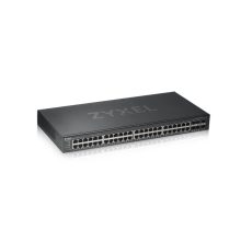 Switch gestionado Zyxel GS1920-48V2 con 48 puertos Gigabit Ethernet (10/100/1000) en color negro, SKU GS1920-48V2-EU0101F