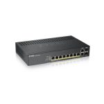 Zyxel GS1920-8HPV2, Switch gestionado Gigabit Ethernet (10/100/1000), Energía sobre Ethernet (PoE), color negro, SKU GS1920-8HPV2-EU0101F