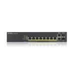 Zyxel GS1920-8HPV2, Switch gestionado Gigabit Ethernet (10/100/1000), Energía sobre Ethernet (PoE), color negro, SKU GS1920-8HPV2-EU0101F