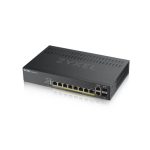 Zyxel GS1920-8HPV2, Switch gestionado Gigabit Ethernet (10/100/1000), Energía sobre Ethernet (PoE), color negro, SKU GS1920-8HPV2-EU0101F