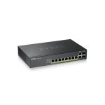 Switch gestionado Zyxel GS2220-10HP-EU0101F L2 Gigabit Ethernet con PoE en color negro. SKU: GS2220-10HP-EU0101F