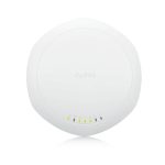 Imagen del paquete de tres puntos de acceso inalámbrico Zyxel NWA1123-AC PRO en color blanco, con una velocidad de 1300 Mbit/s y soporte para energía sobre Ethernet (PoE). SKU: NWA1123ACPRO-EU0102F.