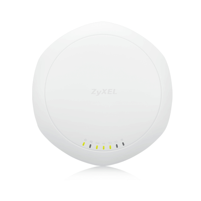 Zyxel NWA1123-AC PRO 3-Pack Punto de Acceso con 1300 Mbit/s y PoE Blanco Imagen del paquete de tres puntos de acceso inalámbrico Zyxel NWA1123-AC PRO en color blanco, con una velocidad de 1300 Mbit/s y soporte para energía sobre Ethernet (PoE). SKU: NWA1123ACPRO-EU0102F.
