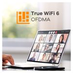 Imagen del Zyxel NWA55AXE, un punto de acceso inalámbrico blanco con capacidad de 1775 Mbps y soporte para Energía sobre Ethernet (SKU: NWA55AXE-EU0102F).