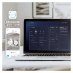 Vista del Zyxel Multy M1, un router inalámbrico blanco con Gigabit Ethernet, doble banda 2,4 GHz y 5 GHz. SKU: WSM20-EU0101F.